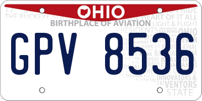 OH license plate GPV8536