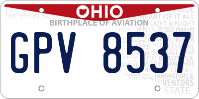 OH license plate GPV8537