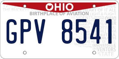 OH license plate GPV8541