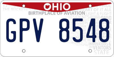 OH license plate GPV8548