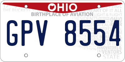 OH license plate GPV8554