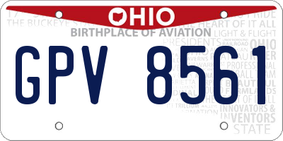 OH license plate GPV8561