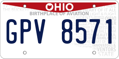 OH license plate GPV8571