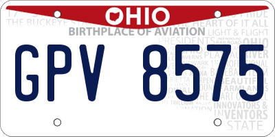 OH license plate GPV8575