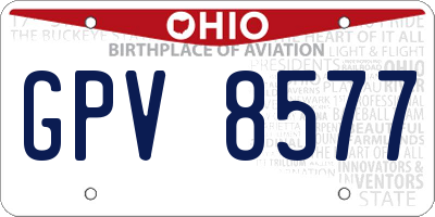 OH license plate GPV8577