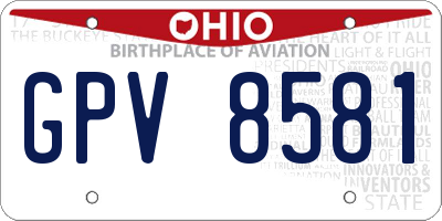OH license plate GPV8581