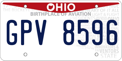OH license plate GPV8596