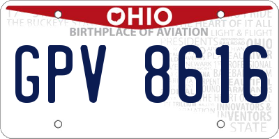 OH license plate GPV8616
