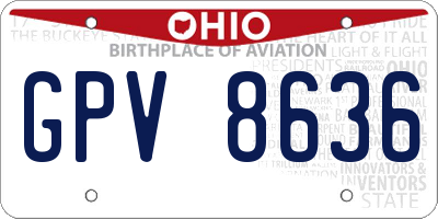 OH license plate GPV8636