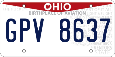 OH license plate GPV8637
