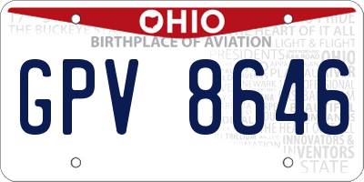 OH license plate GPV8646