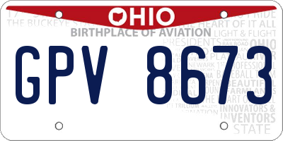 OH license plate GPV8673