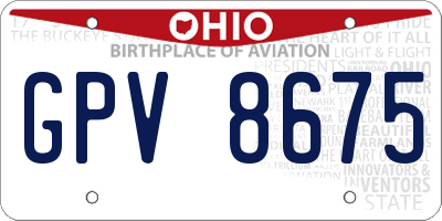OH license plate GPV8675