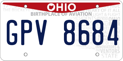 OH license plate GPV8684