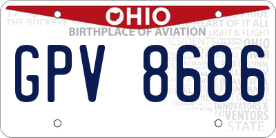 OH license plate GPV8686