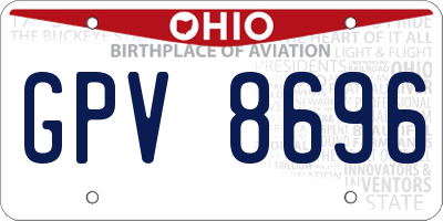 OH license plate GPV8696