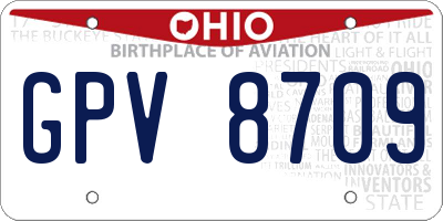 OH license plate GPV8709