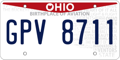 OH license plate GPV8711