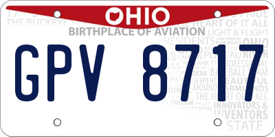 OH license plate GPV8717
