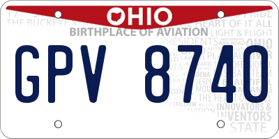 OH license plate GPV8740