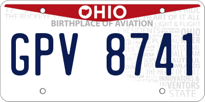 OH license plate GPV8741