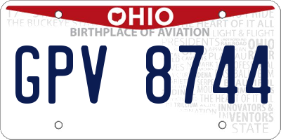 OH license plate GPV8744