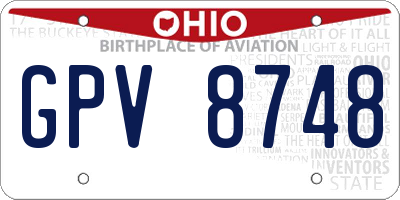 OH license plate GPV8748