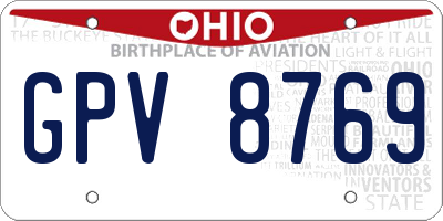 OH license plate GPV8769