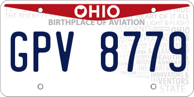 OH license plate GPV8779