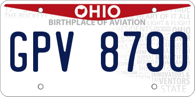 OH license plate GPV8790