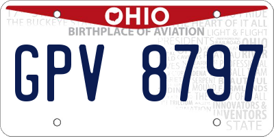 OH license plate GPV8797