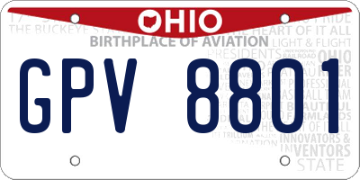 OH license plate GPV8801