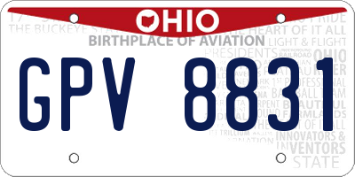 OH license plate GPV8831