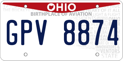 OH license plate GPV8874