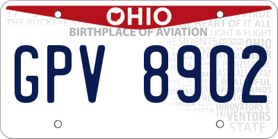 OH license plate GPV8902