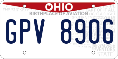 OH license plate GPV8906