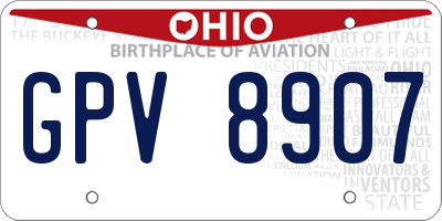OH license plate GPV8907