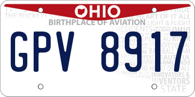 OH license plate GPV8917