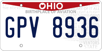 OH license plate GPV8936