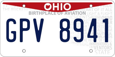 OH license plate GPV8941