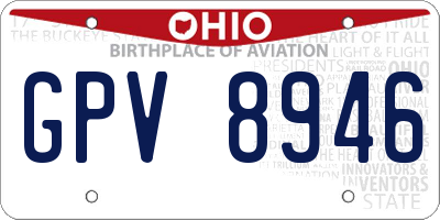OH license plate GPV8946