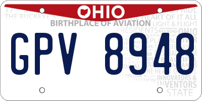 OH license plate GPV8948