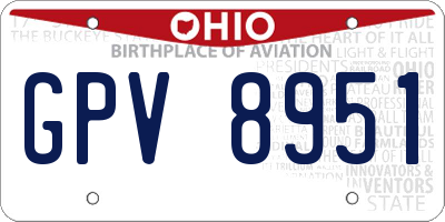OH license plate GPV8951