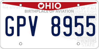 OH license plate GPV8955