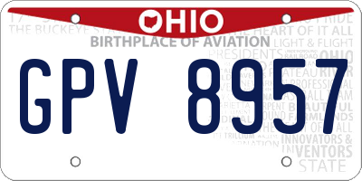 OH license plate GPV8957