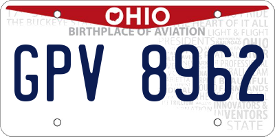 OH license plate GPV8962