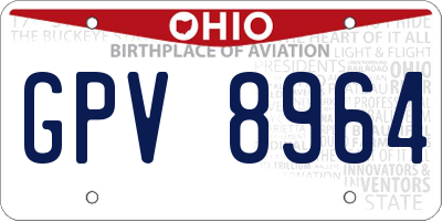 OH license plate GPV8964