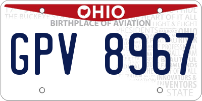 OH license plate GPV8967