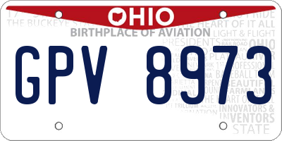 OH license plate GPV8973