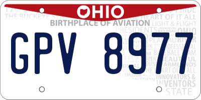 OH license plate GPV8977